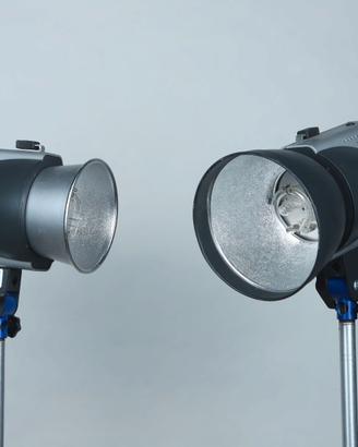 Coppia Flash torcia Hensel 250 con borsa