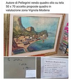 quadro pellegrini con autentica 