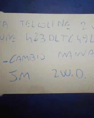 Cambio tata telcoline 2.0td 2wd