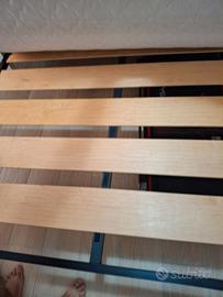 rete matrimoniale  con doghe in legno con materas