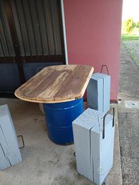 bancone legno sgabelli