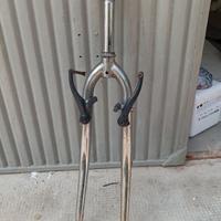 forcella bici cromata