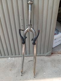 forcella bici cromata