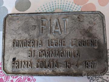 FIAT Targa Fonderia Leghe leggere Carmagnola