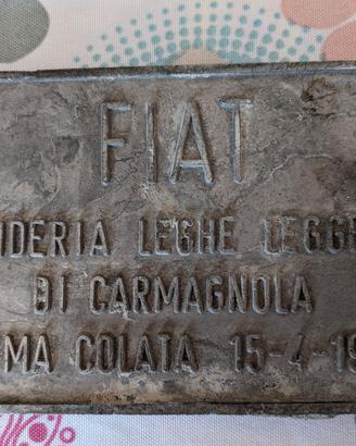 FIAT Targa Fonderia Leghe leggere Carmagnola