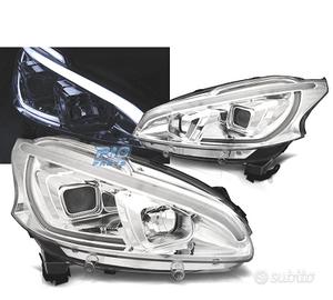 FARI PEUGEOT 208 12-15 TUBO LUCE LED CROMATO