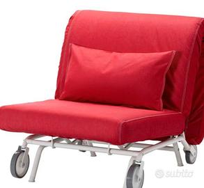 Poltrona letto singola Ikea. Rossa