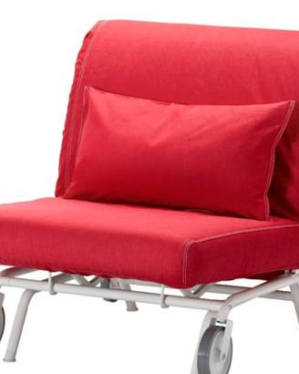 Poltrona letto singola Ikea. Rossa