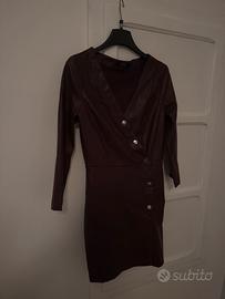 Giacca da donna in ecopelle marrone