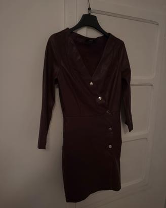 Giacca da donna in ecopelle marrone