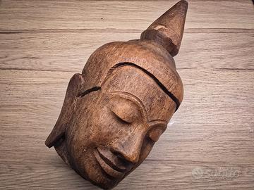 Scultura Buddha in legno intagliato 29 cm