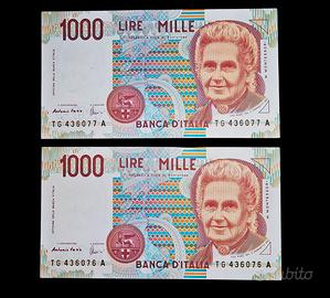 Banconote Lire 1000 numeri consecutivi