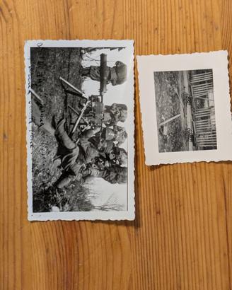 ww1 ww2 lotto di due foto di mitragliatrice 