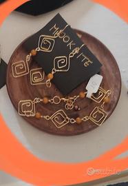 Bracciake+ orecchini mookaite e ottone