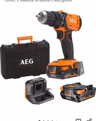 Trapano avvitatore con 2 batterie più custodia