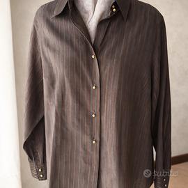 Camicia  Elena Mirò tg 48, cotone  rigato marrone
