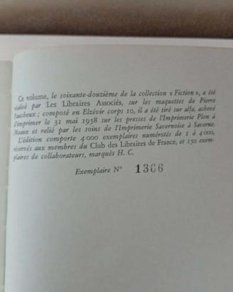 Libro in lingua francese tiratura limitata