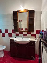 MOBILE BAGNO IN LEGNO CON SPECCHIERA E LAVABO