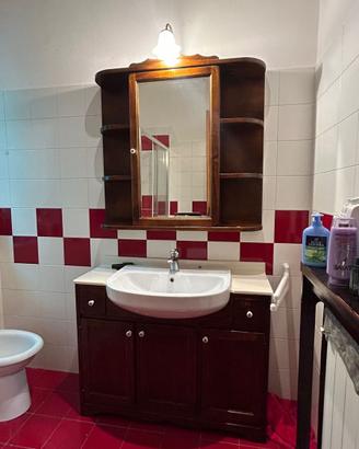 MOBILE BAGNO IN LEGNO CON SPECCHIERA E LAVABO