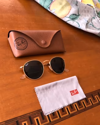 Occhiali da sole Ray-Ban Round Metal (Oro/Verde)