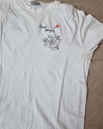 t shirt ricamata a mano