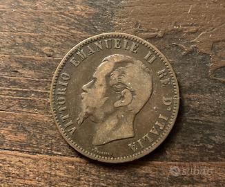 Moneta in rame Vittorio Emanuele II del 1862