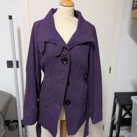 Giacca donna ONLY in lana viola con cintura