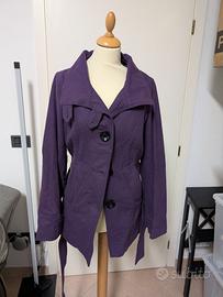 Giacca donna ONLY in lana viola con cintura