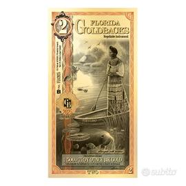 2 Florida Goldback Banconota Oro 1/500 oz