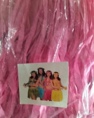 Vestito hawaiana rosa e ghirlande varie