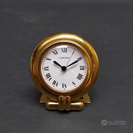 Orologio da tavolo originale Cartier placcato oro
