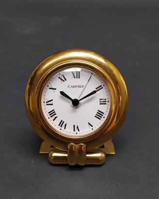Orologio da tavolo originale Cartier placcato oro