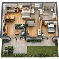 3 locali con terrazzo 80mq