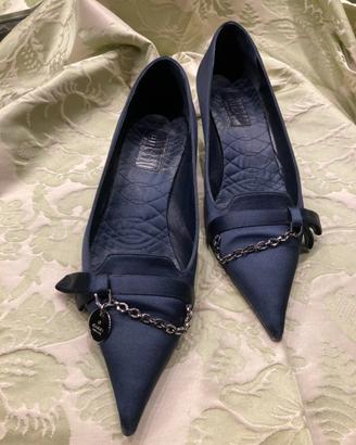 Gucci décolleté raso blu