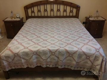 Copriletto letto matrimoniale artig lino uncinetto
