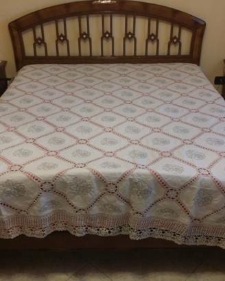 Copriletto letto matrimoniale artig lino uncinetto