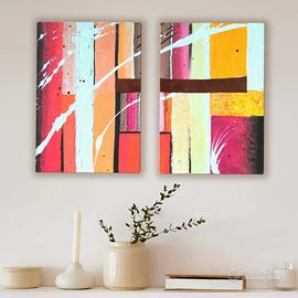 Coppia di quadri astratti