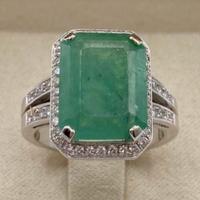 ANELLO CERTIFICATO ORO 18kt DIAMANTI SMERALDO 5,92