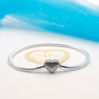 Bracciale argento 925 cuore strisce misura 19 