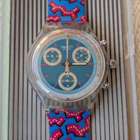 "Pink Puzzle" SCM102 Swatch crono 