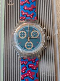 "Pink Puzzle" SCM102 Swatch crono 