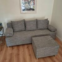 Divano letto 3 posti 192cm pieghevole + puf