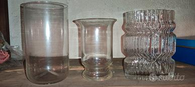 Cristallo vetro 3 vasi