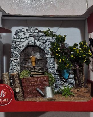 Casetta fontana presepe paesaggio