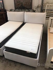 Letto singolo con contenitore e materasso