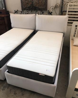 Letto singolo con contenitore e materasso