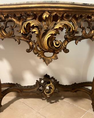 Consolle Antica legno dorato e marmo | 1800