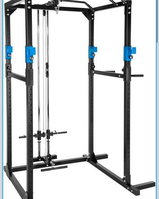 Power Rack powerlifting tectake con Lat Machine
