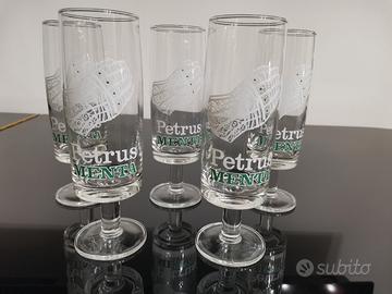 set 5 bicchieri Petrus Menta vintage '80 vetro