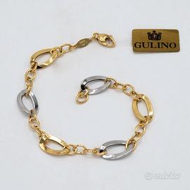 Bracciale donna oro  giallo e bianco 18 kt E.676